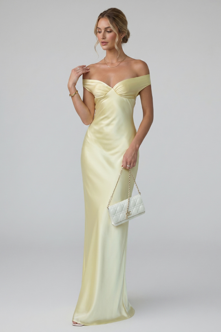 Fiorella | Off-Shoulder Maxi Dress for Women – Floor-Length Evening Formal Gown