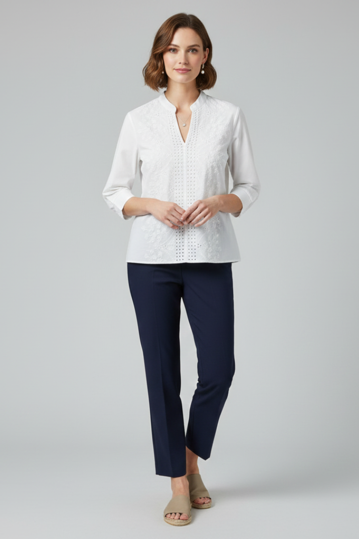Aina | Women's Button-Up Blouse – Classic Collar Long Sleeve Shirt