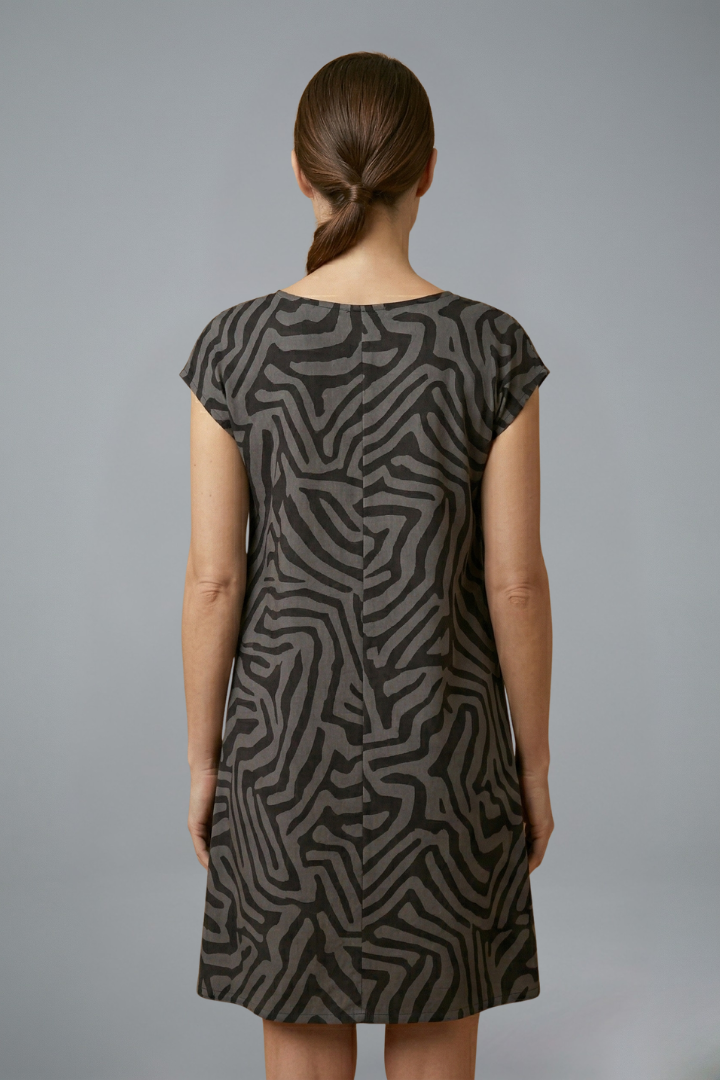 Alexa | Women's Flared Sleeve Midi Dress – A-Line Cotton Round Neck Dress