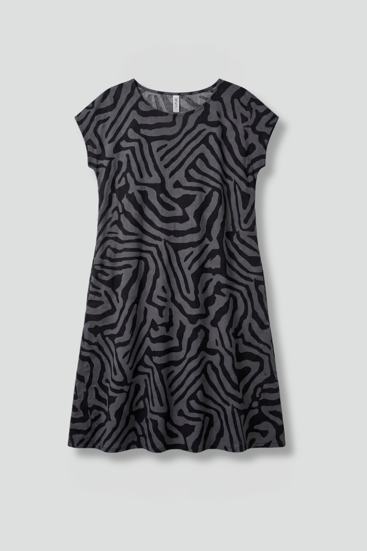 Alexa | Women's Flared Sleeve Midi Dress – A-Line Cotton Round Neck Dress