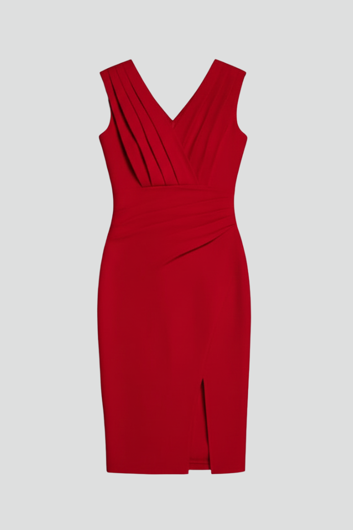 Alia | Women’s Casual Summer Dress – Sleeveless Round Neck Side Slit Midi Dress