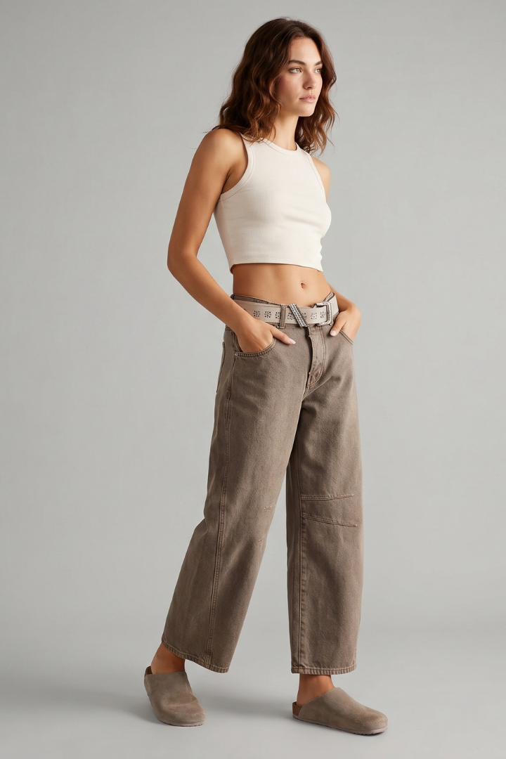Alissa | Women’s High Waist Wide Leg Jeans – Stretch Denim, Full Length, Loose Fit