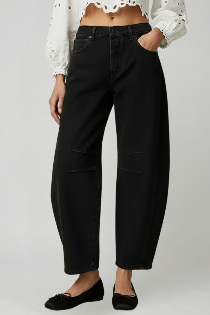 Alissa | Women’s High Waist Wide Leg Jeans – Stretch Denim, Full Length, Loose Fit