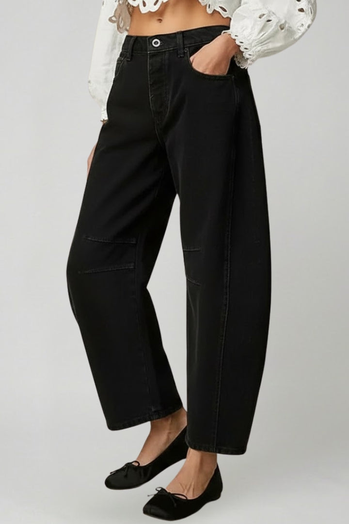 Alissa | Women’s High Waist Wide Leg Jeans – Stretch Denim, Full Length, Loose Fit