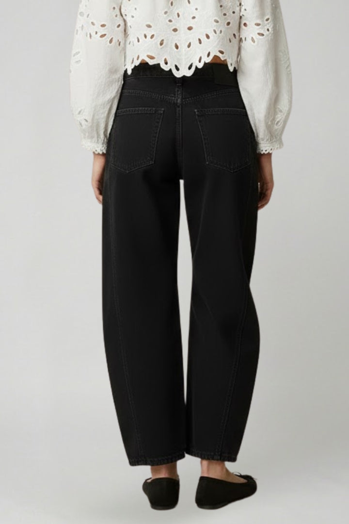 Alissa | Women’s High Waist Wide Leg Jeans – Stretch Denim, Full Length, Loose Fit