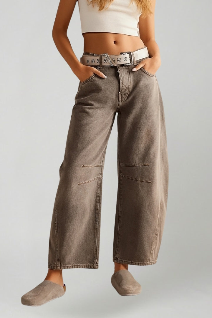 Alissa | Women’s High Waist Wide Leg Jeans – Stretch Denim, Full Length, Loose Fit