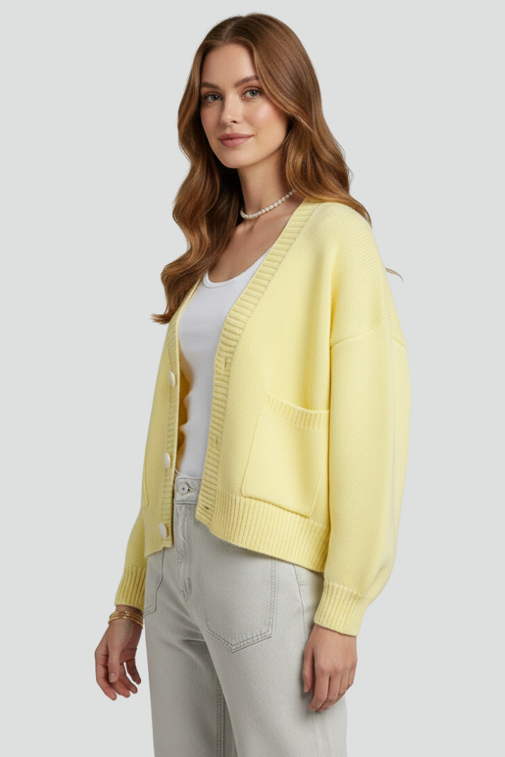 Alivia | Women's Knit Cardigan – V Neck Button Front Long Sleeve Sweater