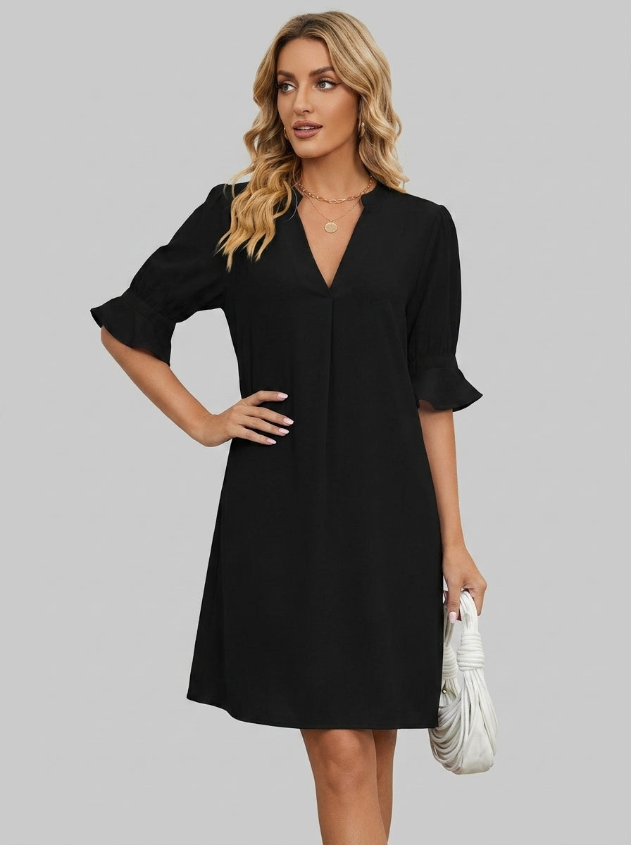 Amira | Women’s V-Neck Dress – Casual Loose-Fit Summer Dress