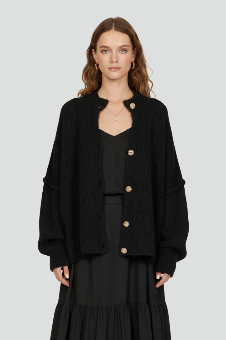 Analia | Women's Knit Cardigan – Button Front Long Sleeve Sweater