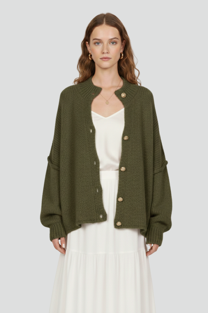 Analia | Women's Knit Cardigan – Button Front Long Sleeve Sweater