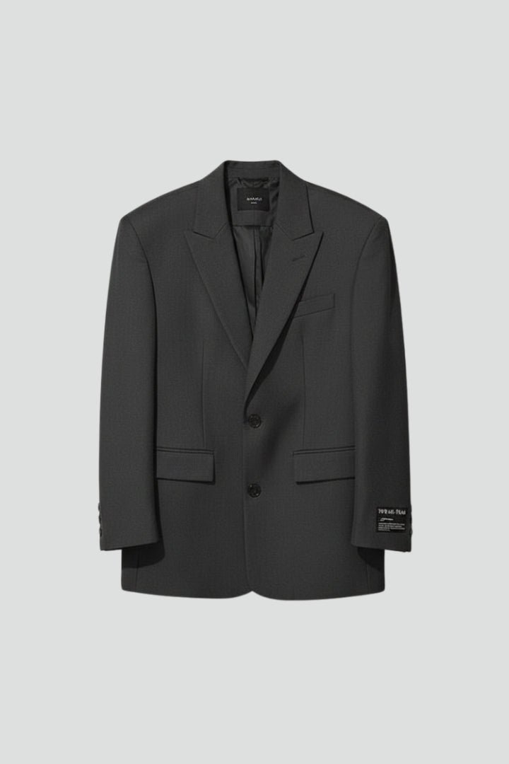 Andie | Women's Oversized Blazer – Notched Lapel Button Front Jacket with Flap Pockets