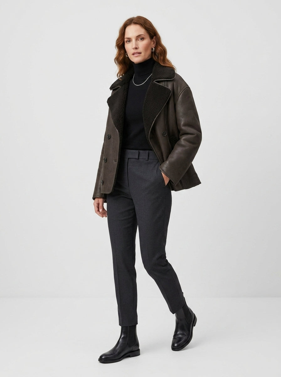 Anneliese | Women’s Shearling-Lined Jacket – Long Sleeve, Soft Lining, Casual Outerwear