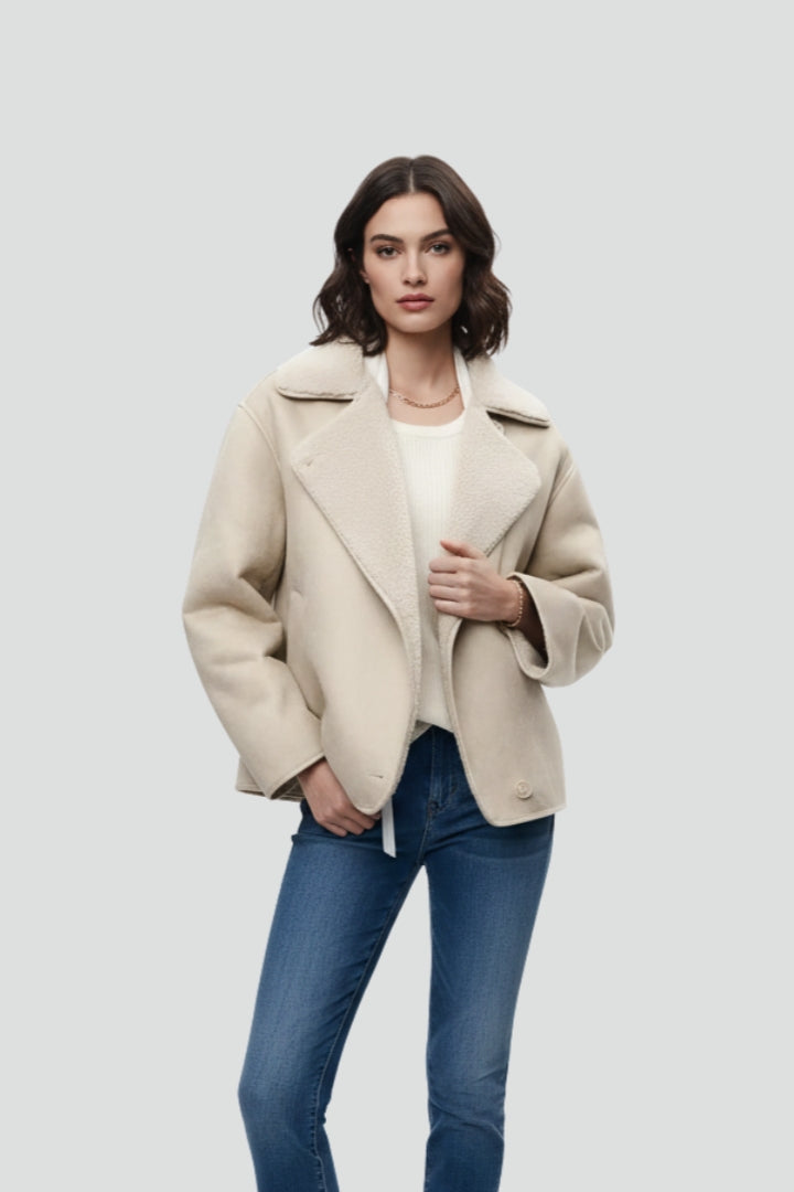 Anneliese | Women’s Shearling-Lined Jacket – Long Sleeve, Soft Lining, Casual Outerwear