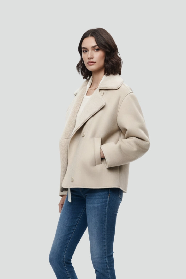 Anneliese | Women’s Shearling-Lined Jacket – Long Sleeve, Soft Lining, Casual Outerwear