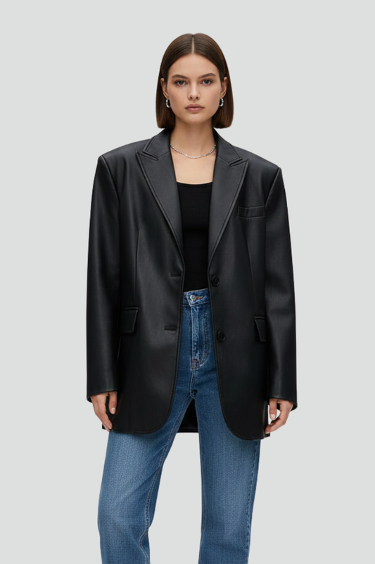 Annora | Women's Blazer – Notched Lapel Button Front Jacket with Long Sleeves