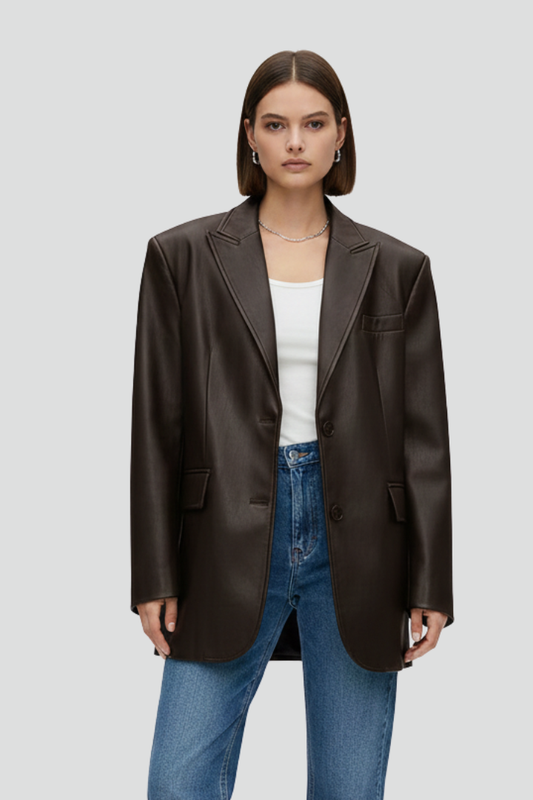 Annora | Women's Blazer – Notched Lapel Button Front Jacket with Long Sleeves