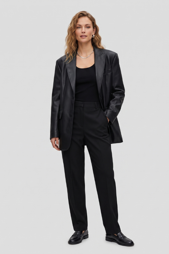 Annora | Women's Blazer – Notched Lapel Button Front Jacket with Long Sleeves
