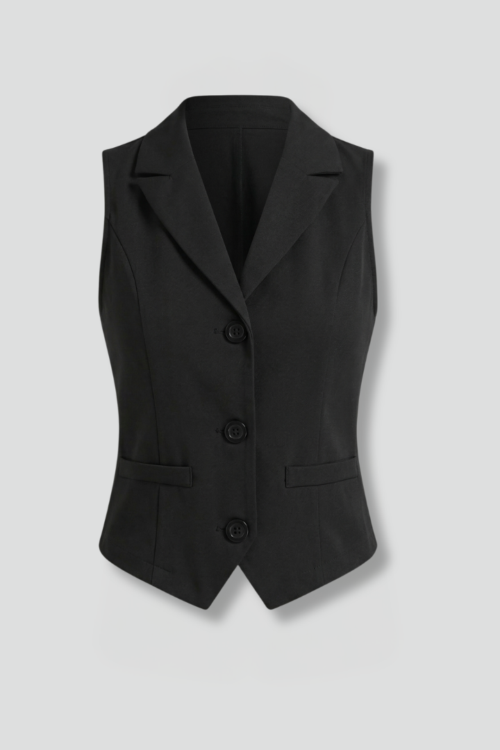 Anthea | Women’s Tailored Waistcoat – Sleeveless Lapel Vest with Single-Breasted Button Closure,