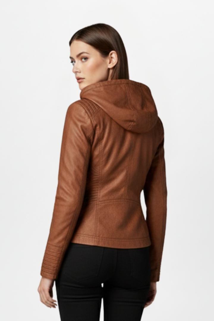 Anwen | Women’s Hooded Jacket – Fitted Zip Jacket with Multiple Zipper Pockets