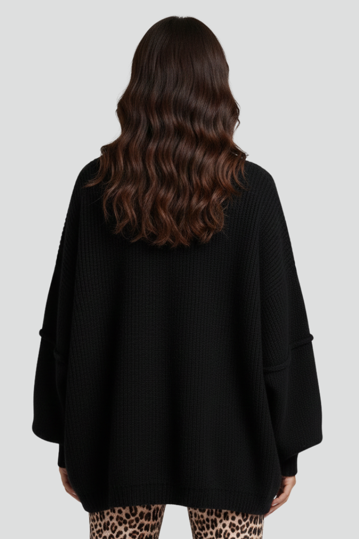 Arabelle | Women’s Oversized Knit Sweater – Button-Front, Long Sleeve