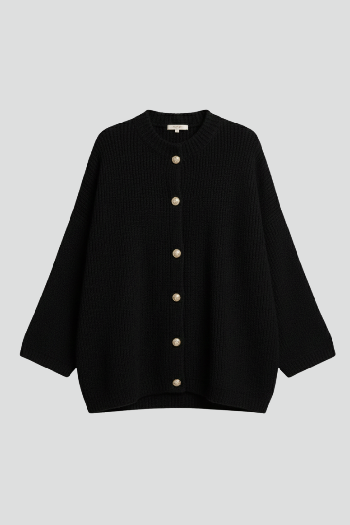 Arabelle | Women’s Oversized Knit Sweater – Button-Front, Long Sleeve