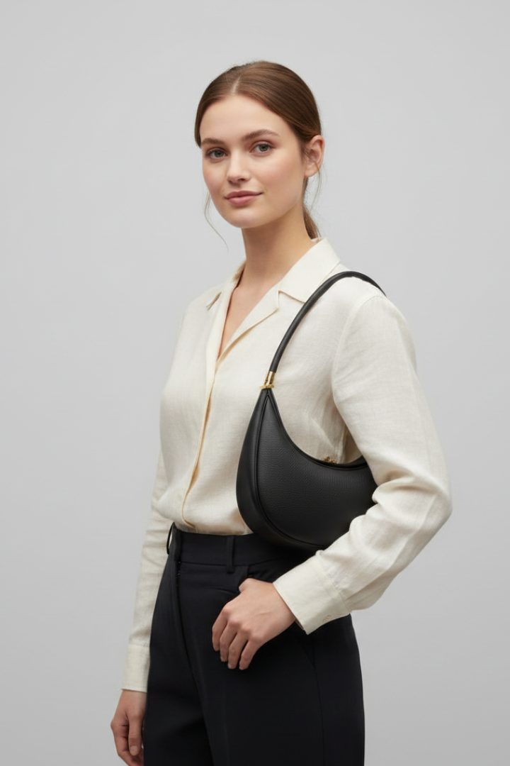 Arvella | Women’s Half-Curve Shoulder Bag – Crescent Handbag, Single Strap Purse