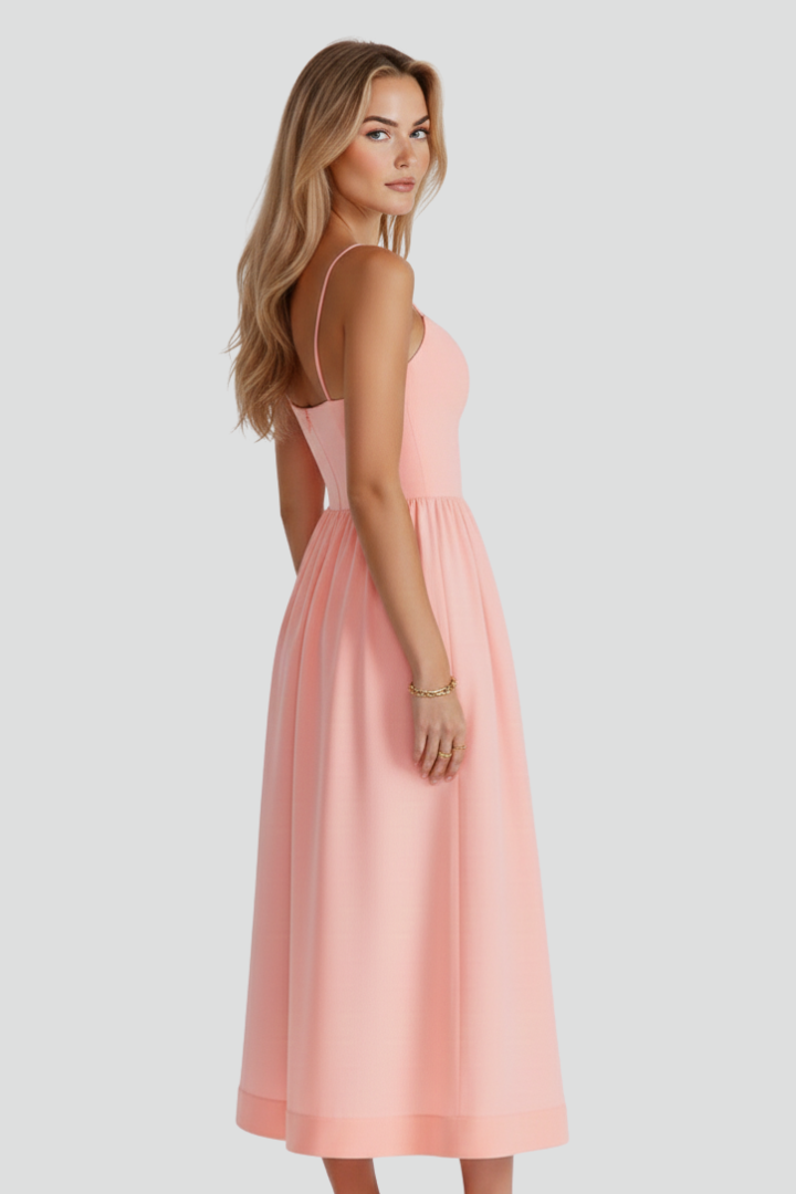 Asha | Women’s Midi Dress with Spaghetti Straps