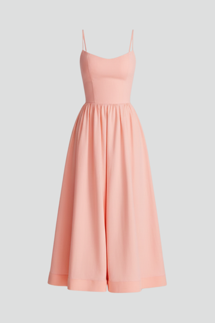 Asha | Women’s Midi Dress with Spaghetti Straps