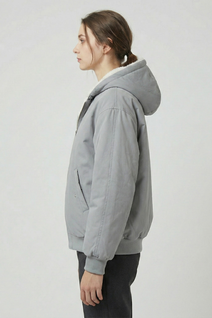 Asterelle | Women’s Hooded Jacket with Full-Zip Closure, Elastic Cuffs, Snap Pockets & Ribbed Hem