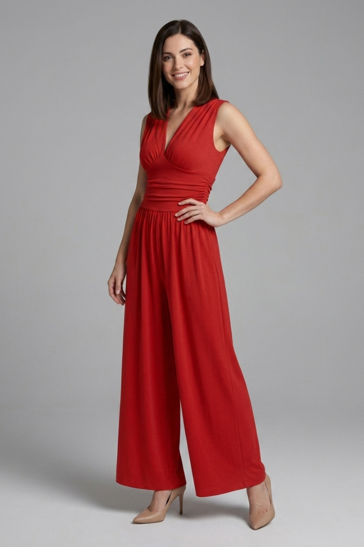 Astoria | Women's Elegant Sleeveless Wide Leg Jumpsuit, Round Neck One-Piece Outfit