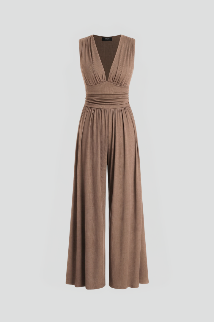 Astoria | Women's Elegant Sleeveless Wide Leg Jumpsuit, Round Neck One-Piece Outfit