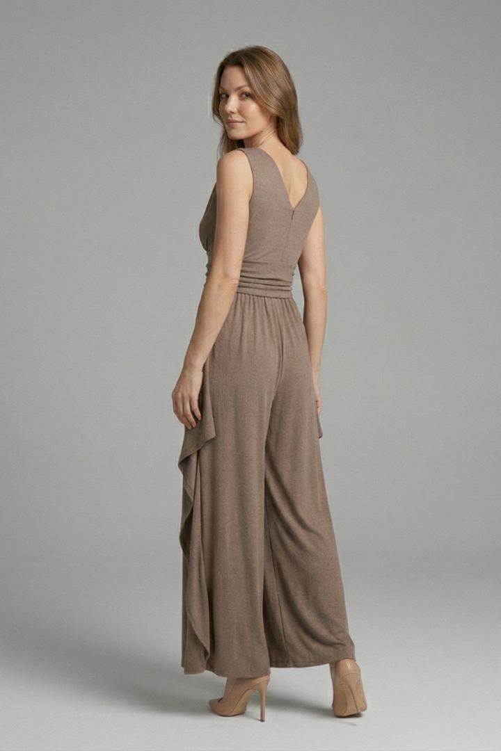 Astoria | Women's Elegant Sleeveless Wide Leg Jumpsuit, Round Neck One-Piece Outfit