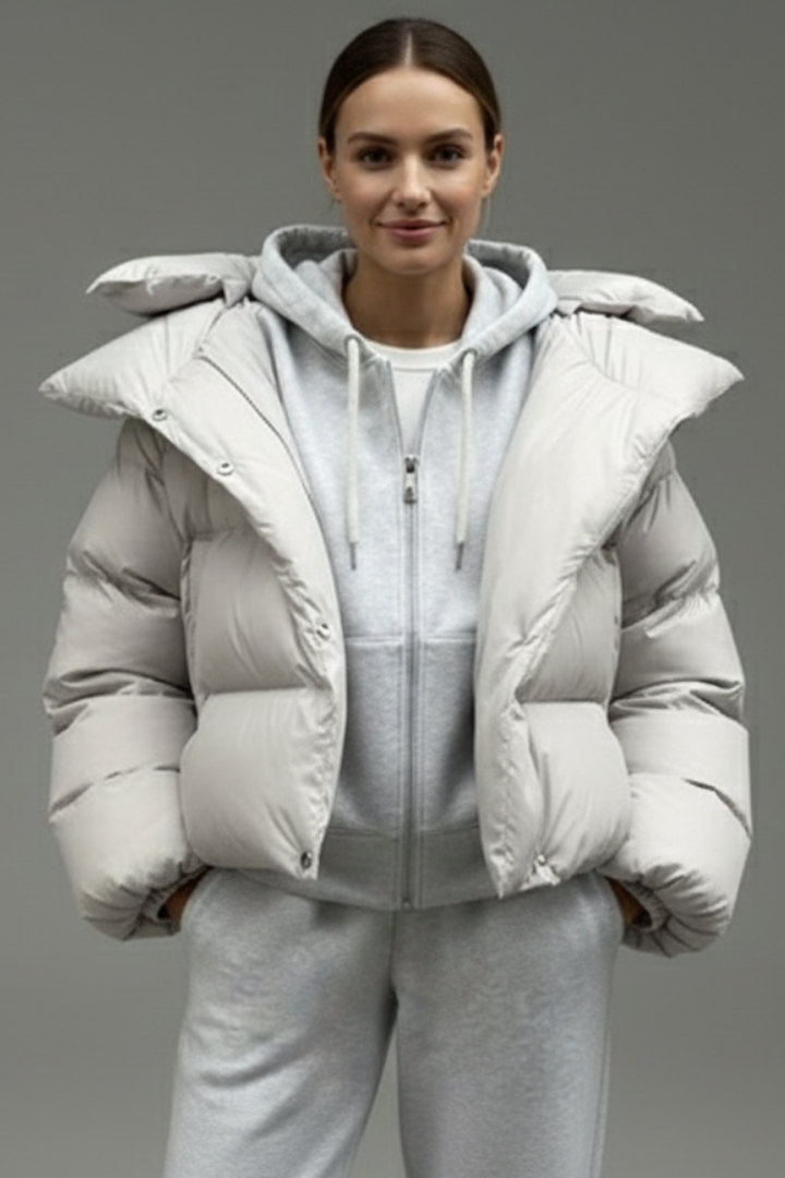 Auralyn | Women’s Quilted Puffer Jacket with Thick Padding, Shiny Finish