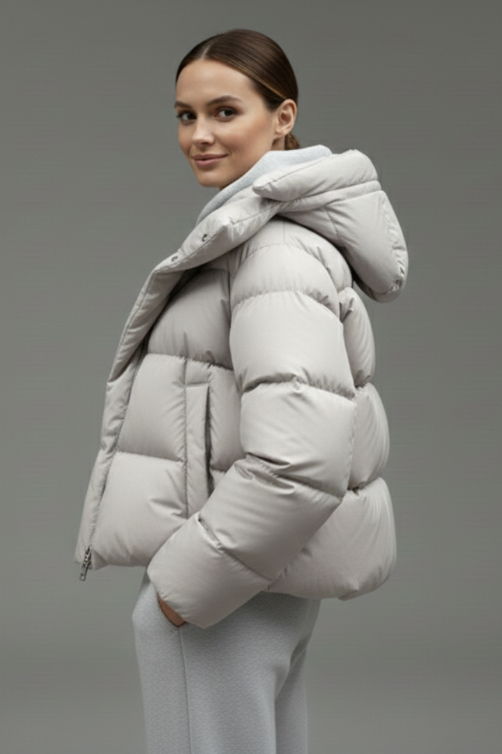 Auralyn | Women’s Quilted Puffer Jacket with Thick Padding, Shiny Finish