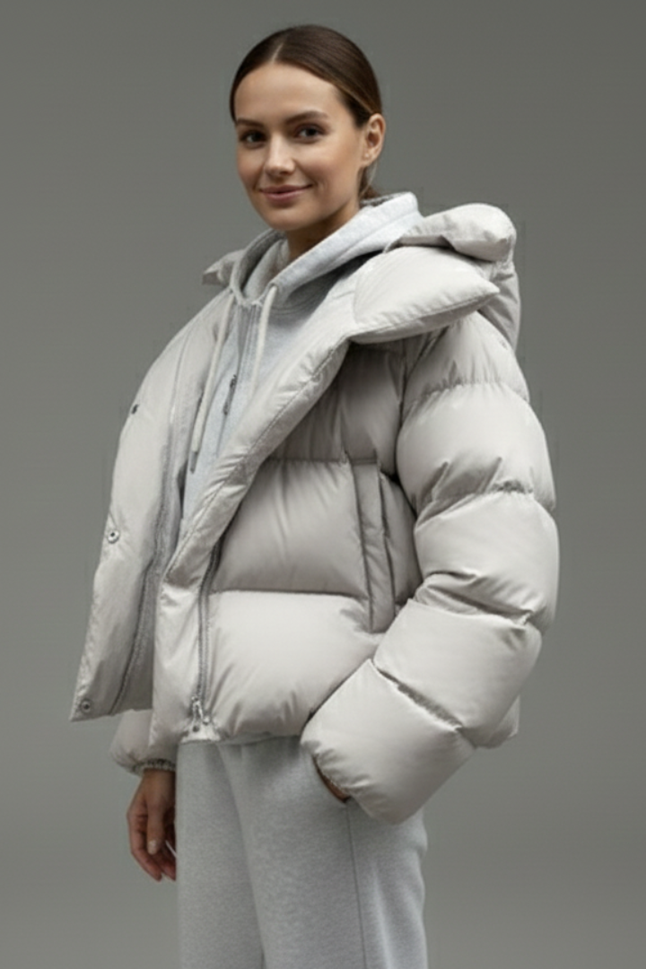 Auralyn | Women’s Quilted Puffer Jacket with Thick Padding, Shiny Finish