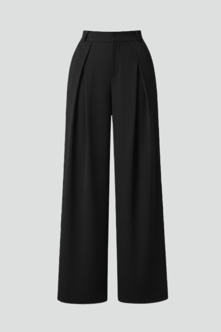 Aurelia | Women’s Wide Leg Trousers – High-Rise Pleated Pants with Relaxed Fit