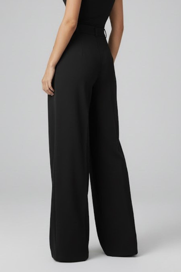 Aurelia | Women’s Wide Leg Trousers – High-Rise Pleated Pants with Relaxed Fit
