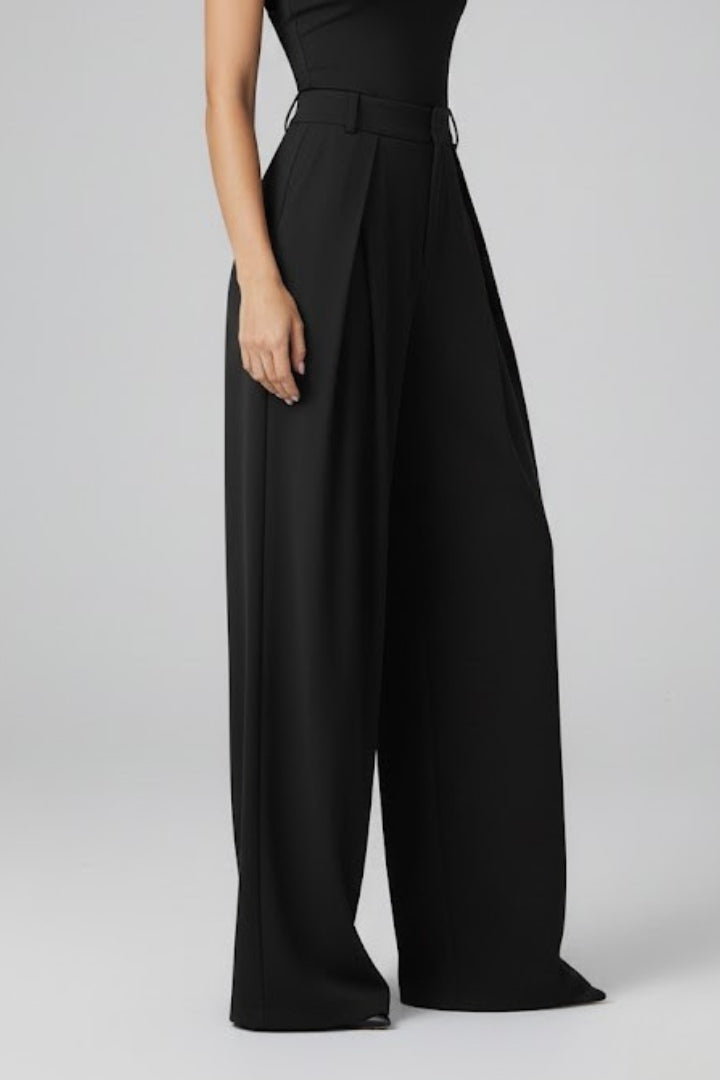 Aurelia | Women’s Wide Leg Trousers – High-Rise Pleated Pants with Relaxed Fit