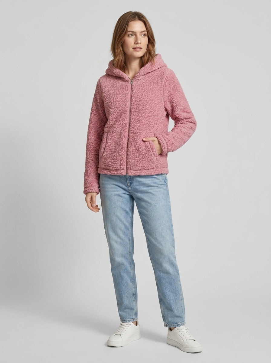 Aurelina | Women’s Teddy Fleece Jacket with Plush Textured Finish