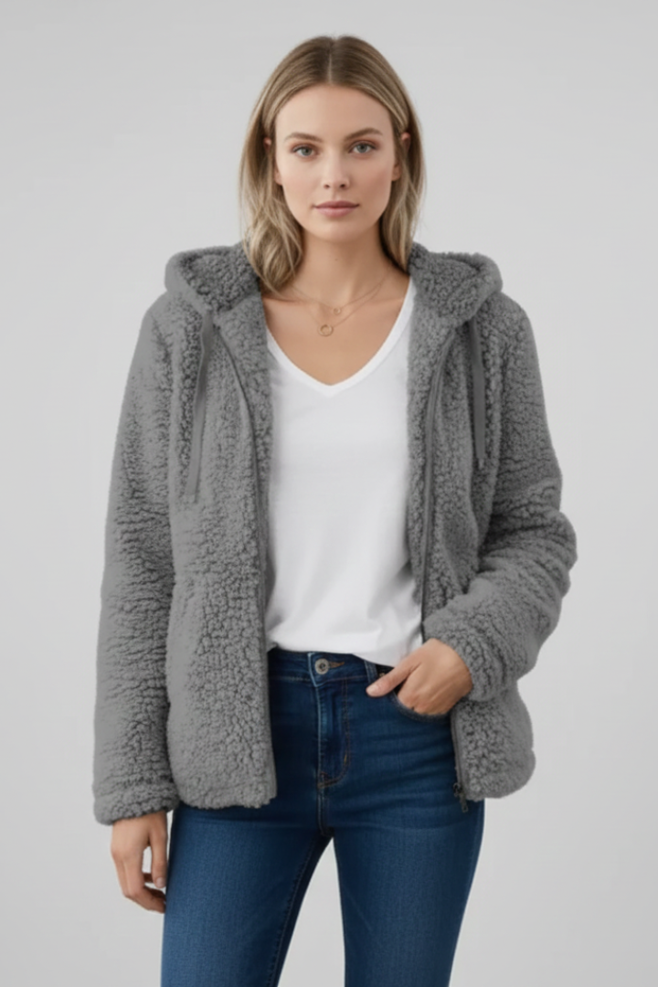 Aurelina | Women’s Teddy Fleece Jacket with Plush Textured Finish