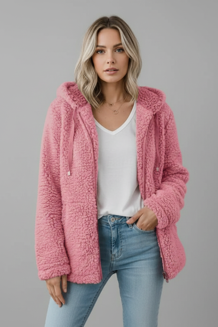 Aurelina | Women’s Teddy Fleece Jacket with Plush Textured Finish
