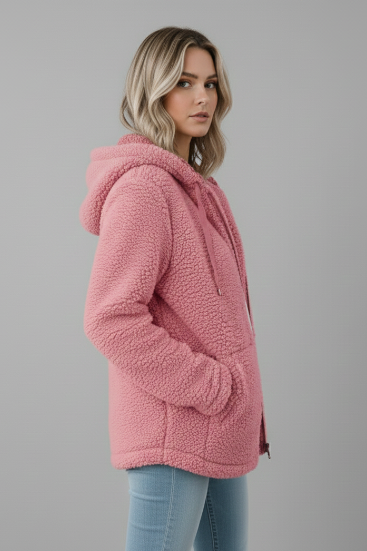 Aurelina | Women’s Teddy Fleece Jacket with Plush Textured Finish
