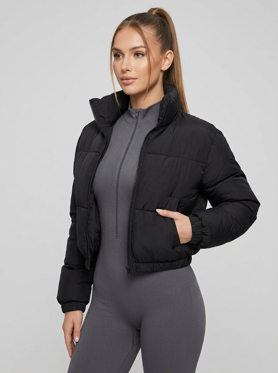 Aurenna | Women's Cropped Jacket, Short Casual Long Sleeve Coat