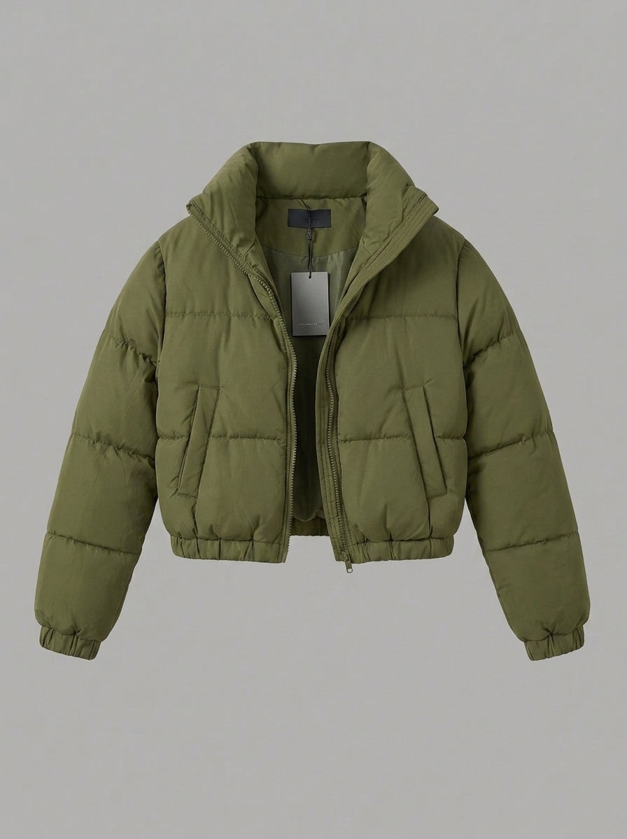 Aurenna | Women's Cropped Jacket, Short Casual Long Sleeve Coat