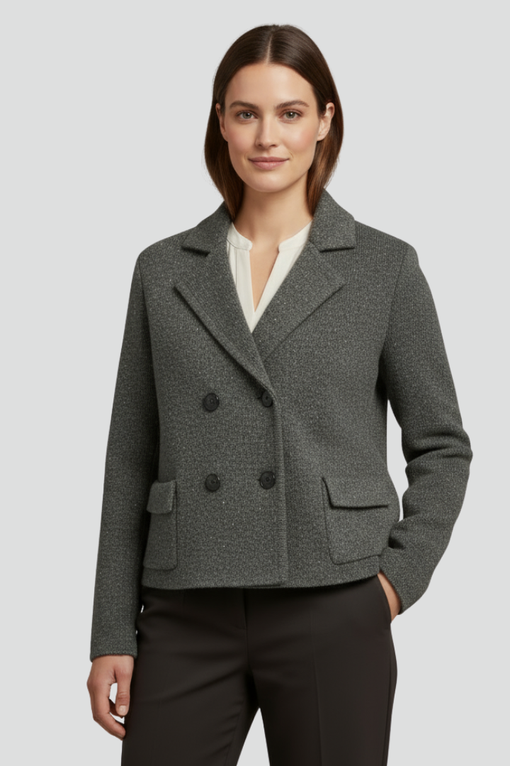 Azurine | Women’s Knit Cardigan – Lapel Collar, Double-Button Front