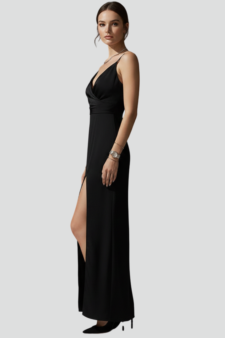 Bina | Women’s V-Neck Midi Maxi Dress with Spaghetti Straps