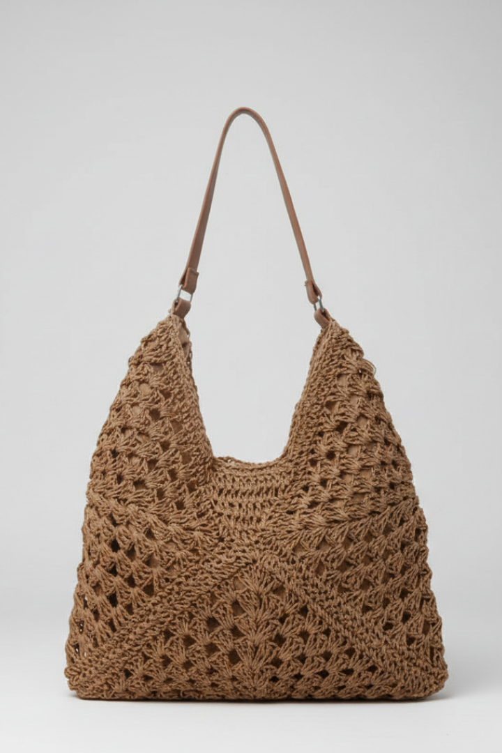 BreezeBag | Women’s Straw Shoulder Bag – Woven Summer Tote Bag, Casual Handbag