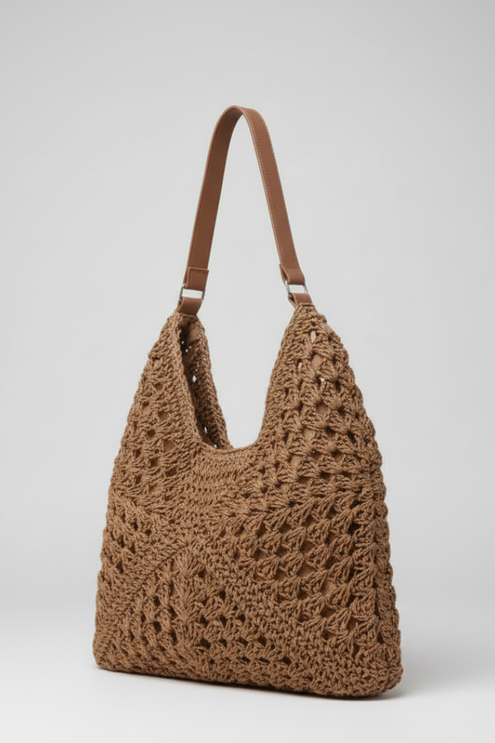 BreezeBag | Women’s Straw Shoulder Bag – Woven Summer Tote Bag, Casual Handbag