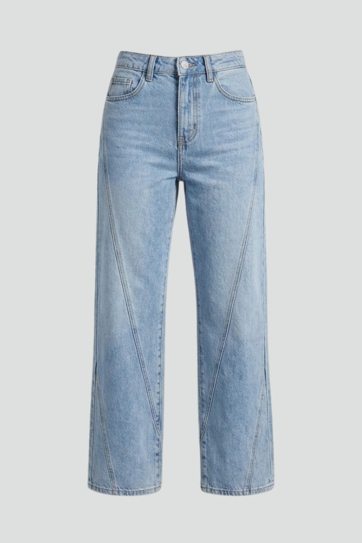 Brielle | Women’s High Waist Straight Leg Jeans – High Rise Denim Pants with Pockets