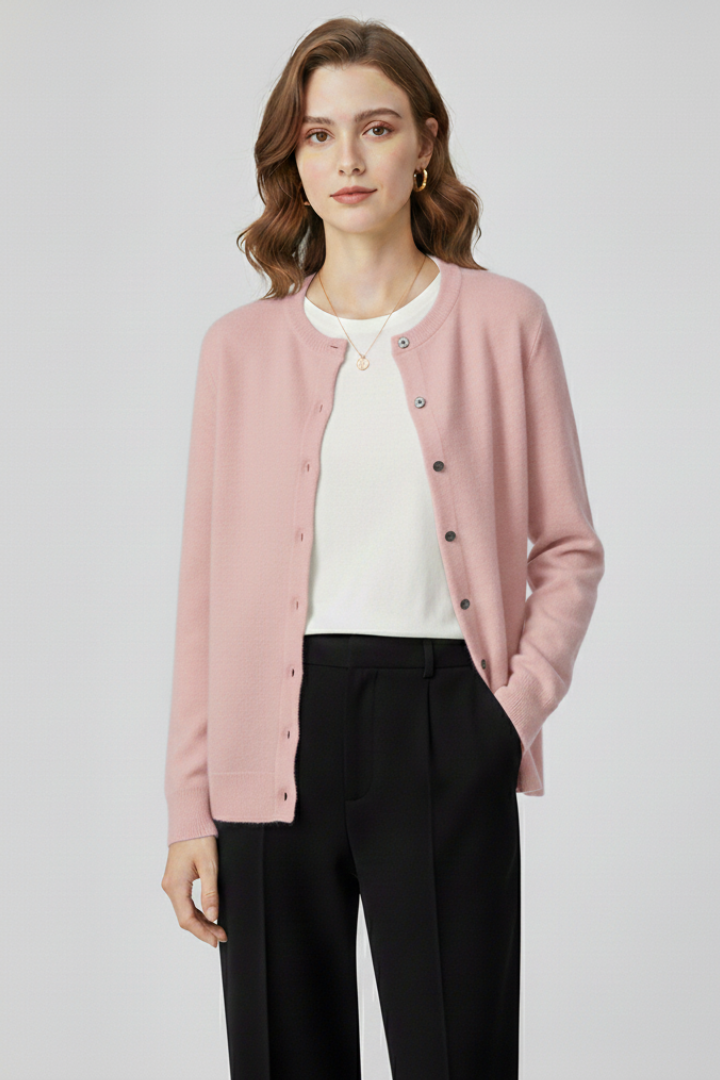Brinley | Women's Casual Knit Cardigan - Long Sleeve Button-Up Sweater
